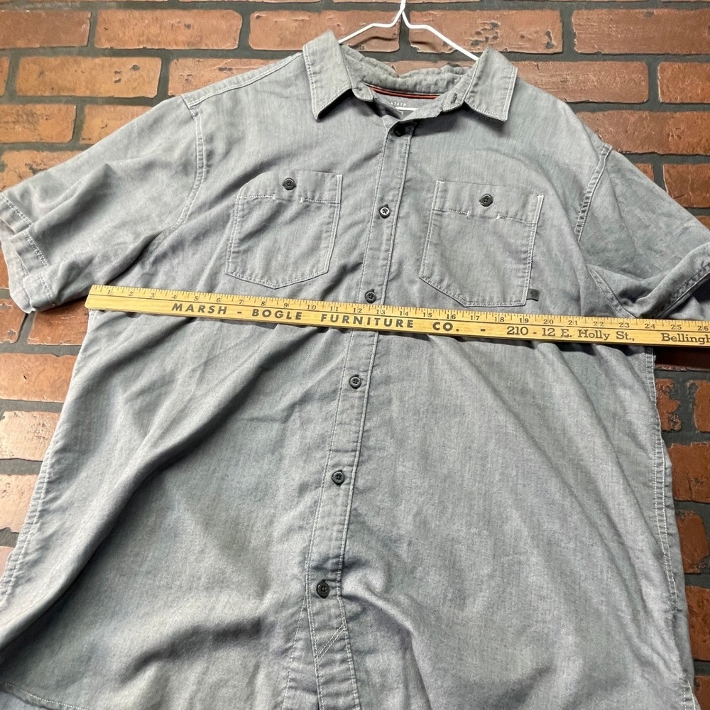 Mountain Hardware Men's XL Gray Breathable Trail Short Sleeve Button Up Shirt - Picture 8 of 14